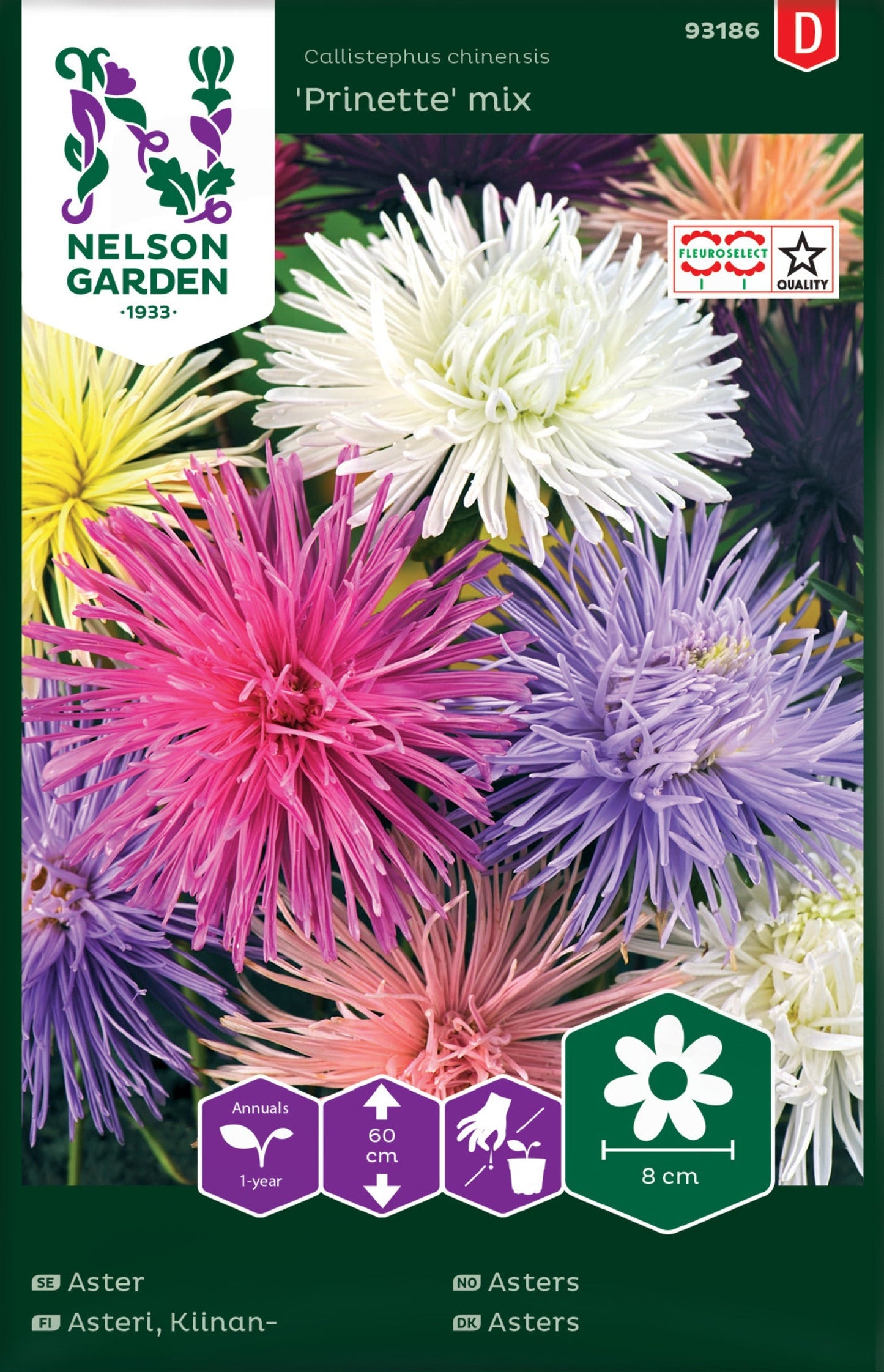 Bilde av Asters, Stråle-, Prinette, bl. farger-Spanne Plantesalg