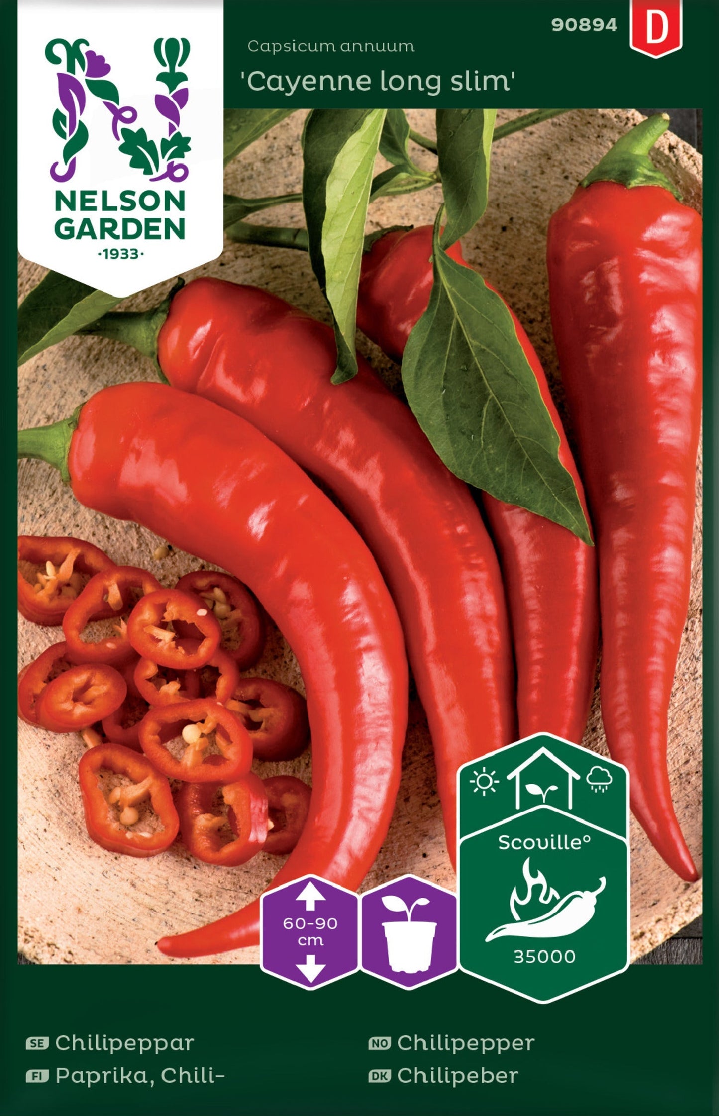 Bilde av Chilipepper, Cayenne Long Slim-Spanne Plantesalg