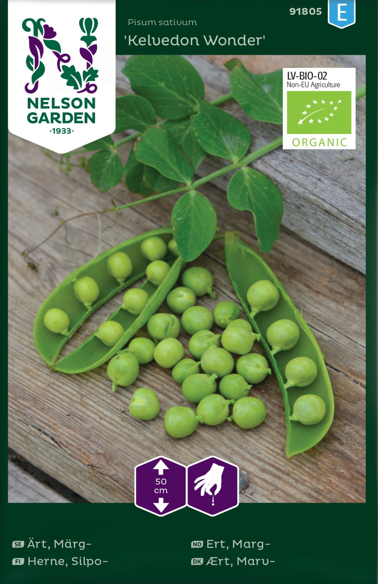 Bilde av Ert, Marg-, Kelvedon Wonder, Organic-Spanne Plantesalg