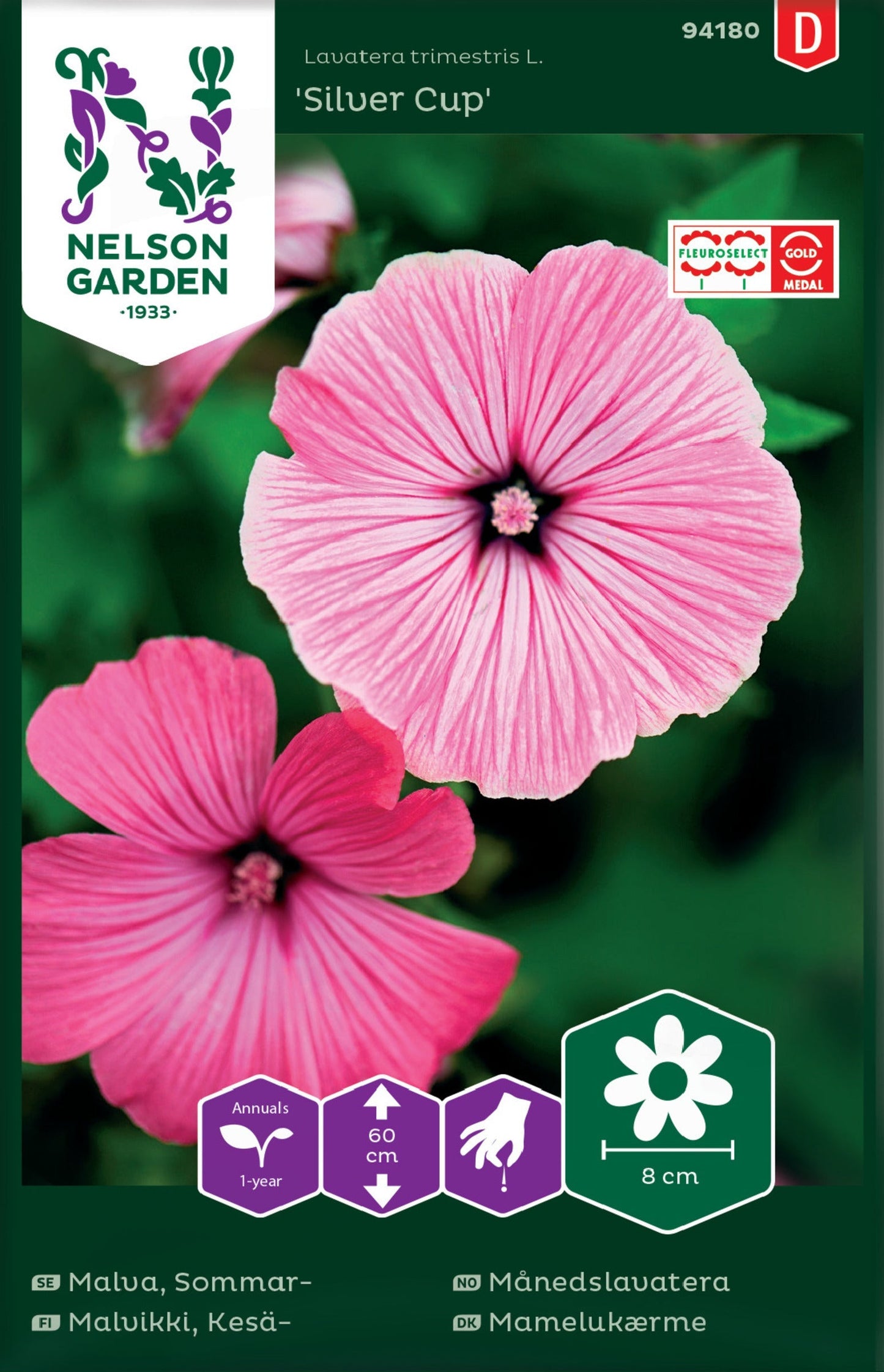 Bilde av Månedslavatera, Silver Cup, rosa-Spanne Plantesalg