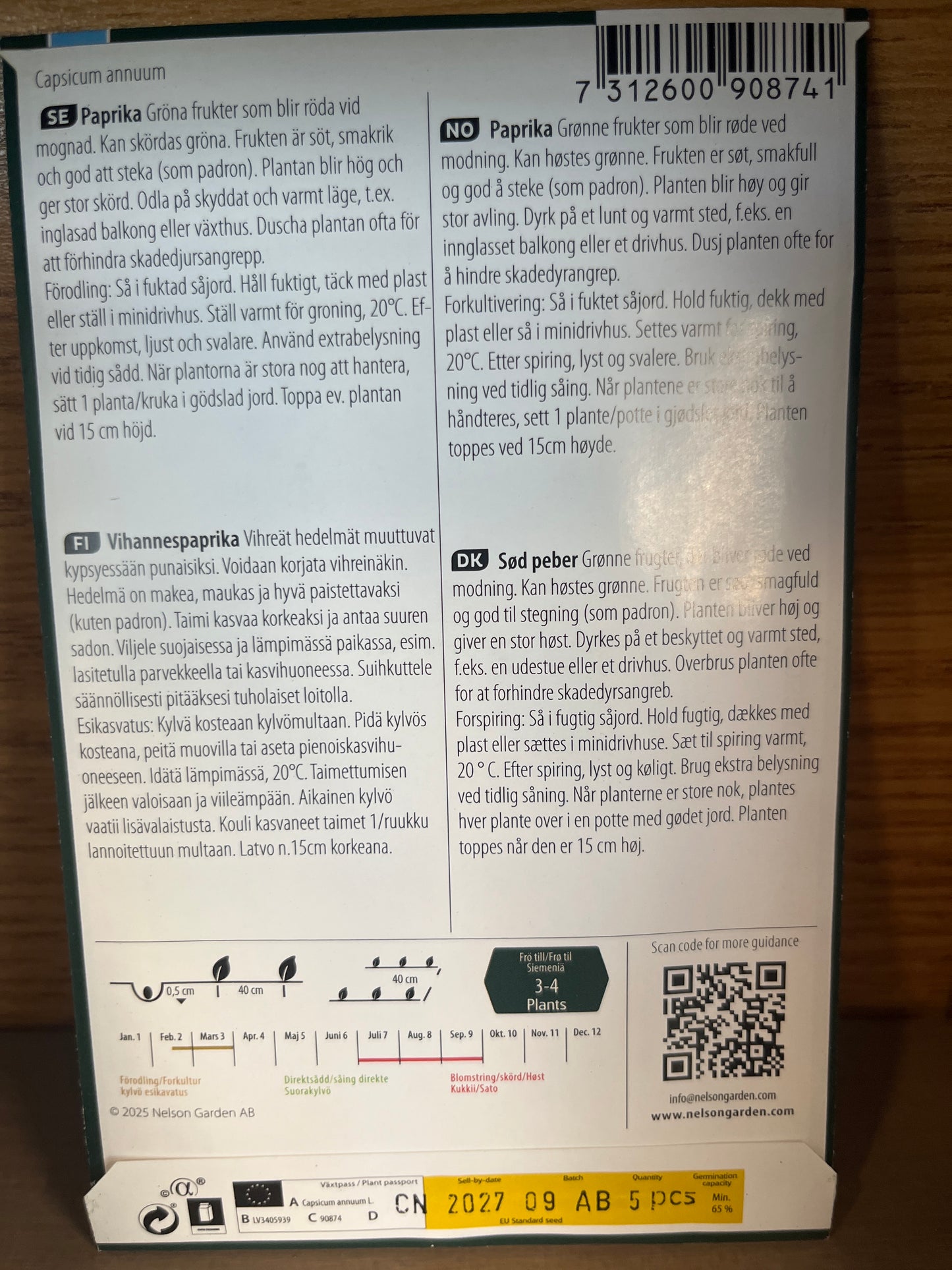 Bilde av Paprika, Tricorno-Spanne Plantesalg