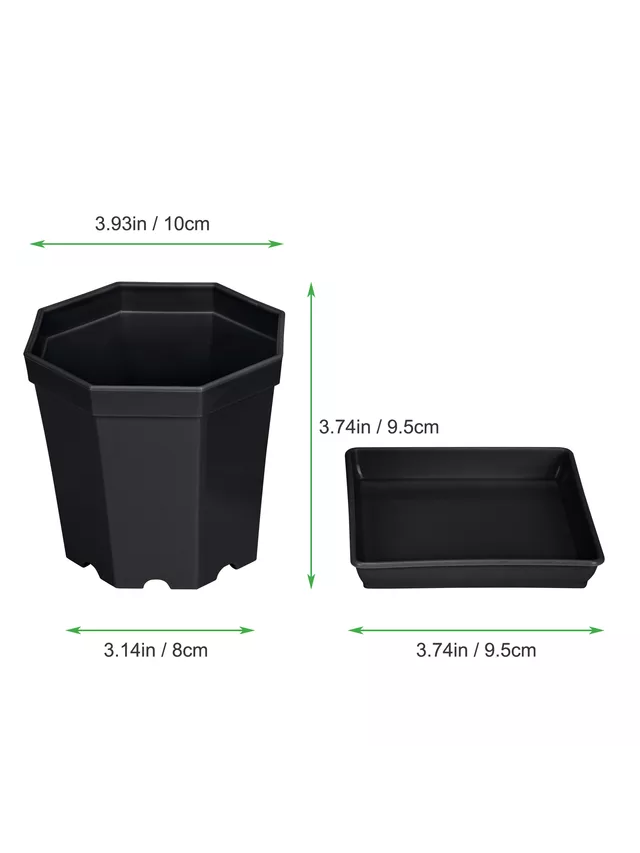 Bilde av Plastpotte med fat sort 10 st-Spanne Plantesalg