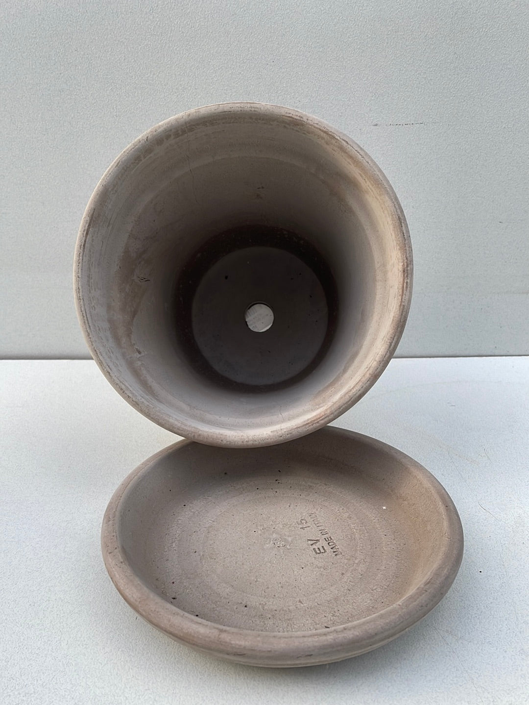 Bilde av Terracotta potte med fat 15 cm-Spanne Plantesalg