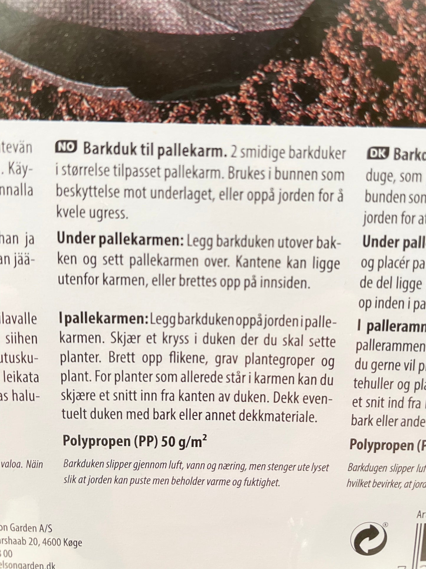 Bilde av Barkduk for pallekarm-Spanne Plantesalg