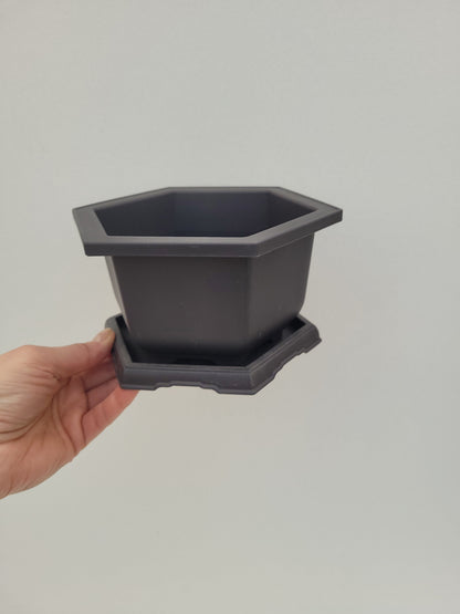 Bilde av Bonsaipotte i plast sekskantet liten-Spanne Plantesalg