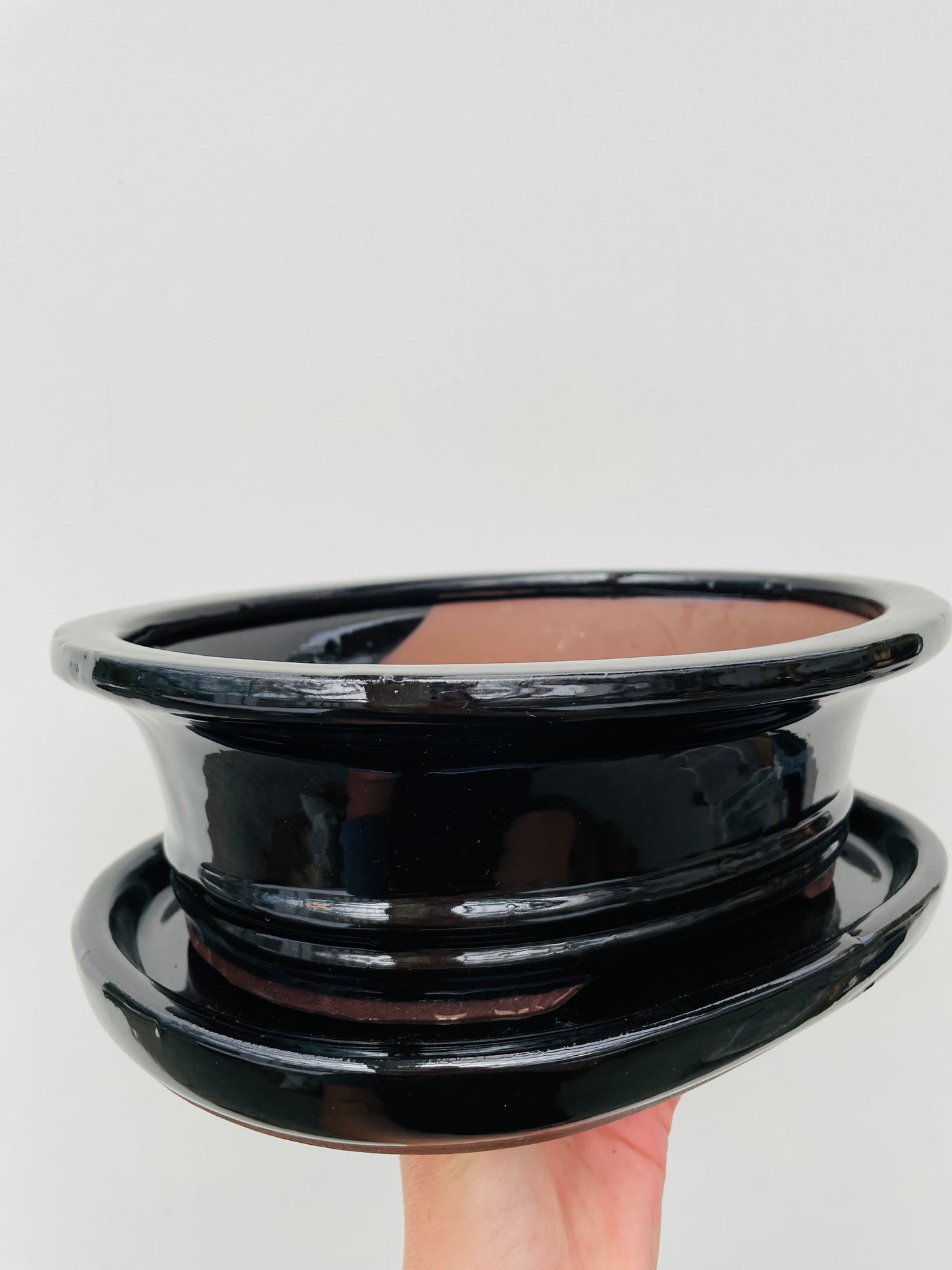 Bonsaipotte med fat svart 25 cm