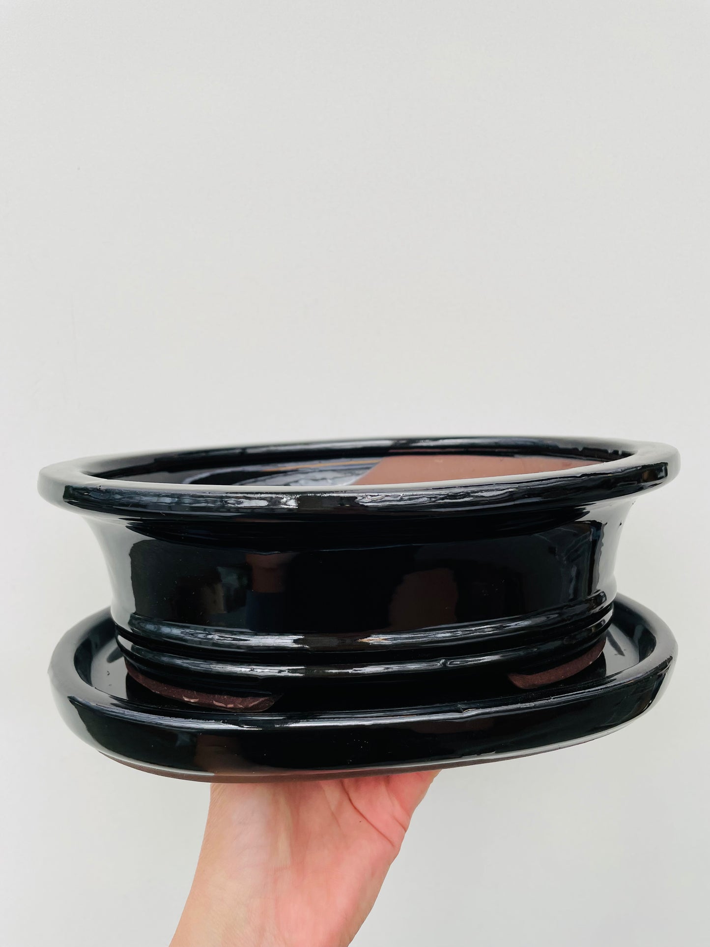 Bonsaipotte med fat svart 25 cm