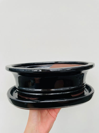Bonsaipotte med fat svart 25 cm