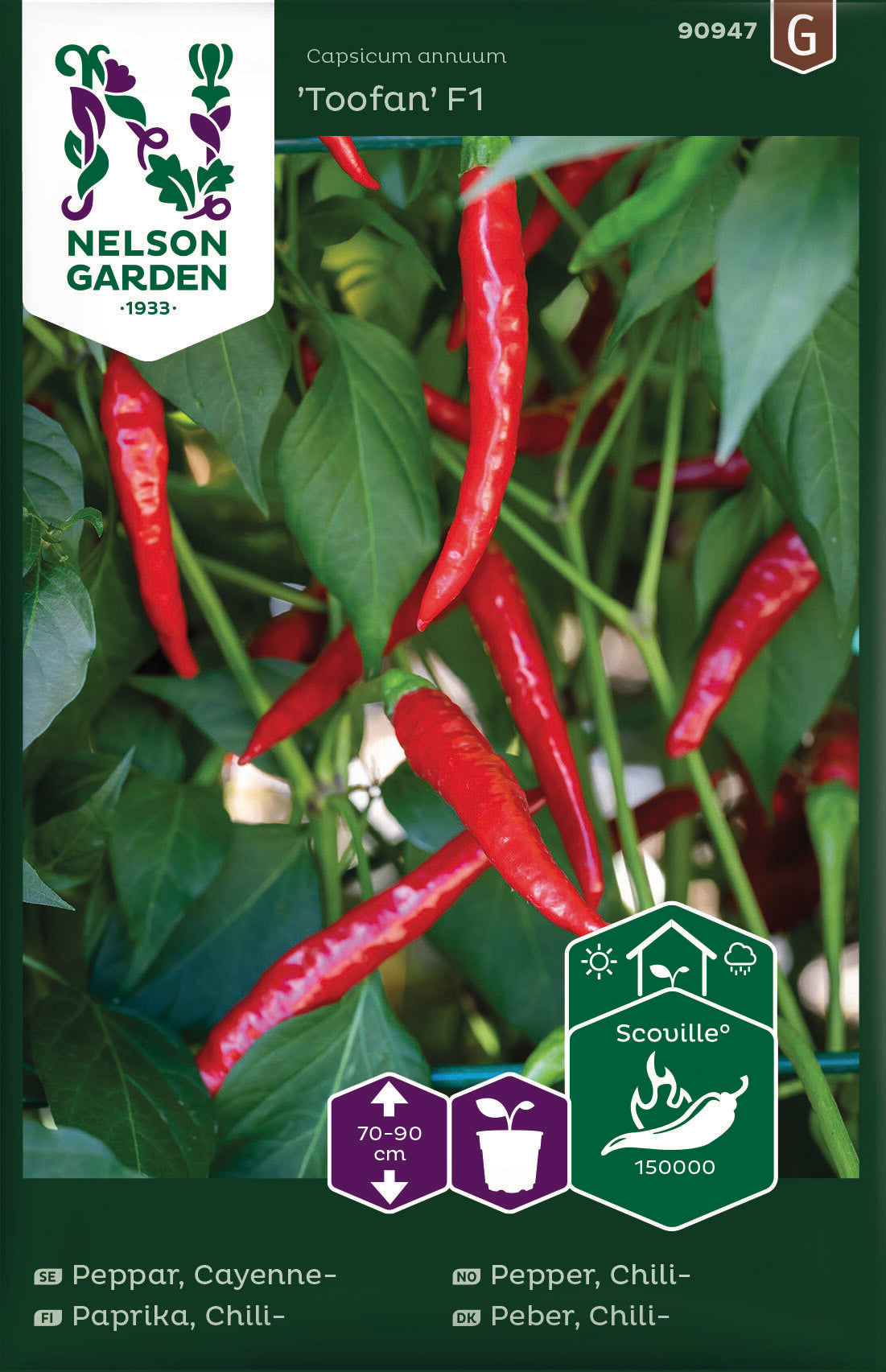 Bilde av Cayennepeppar, Toofan F1-Spanne Plantesalg