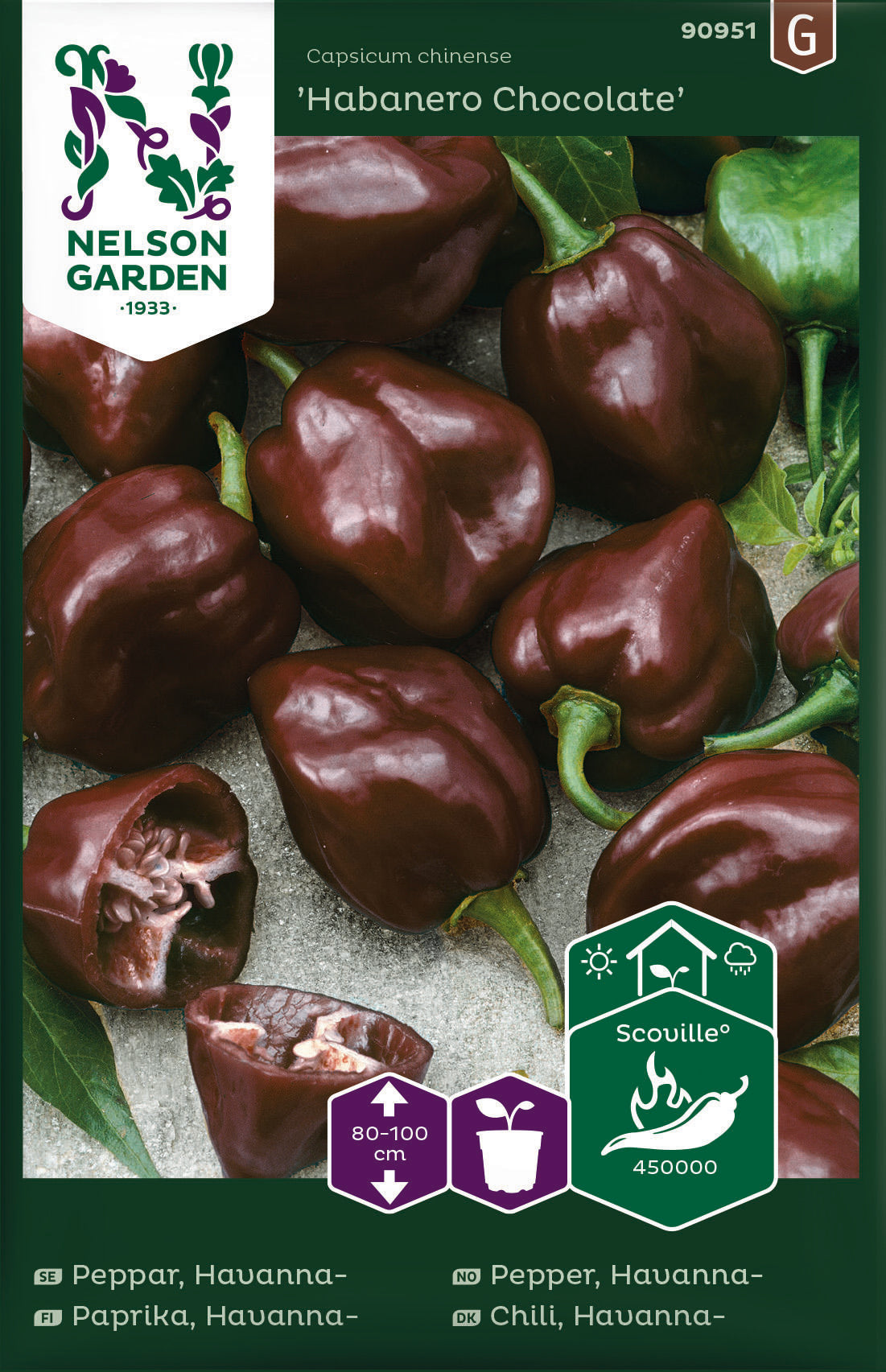 Bilde av Havannapeppar, Habanero Chocolate-Spanne Plantesalg