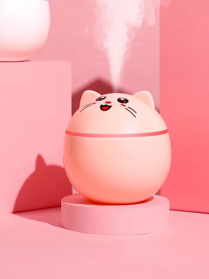 Bilde av Luftfukter 300 ml rund katt hvit-Spanne Plantesalg