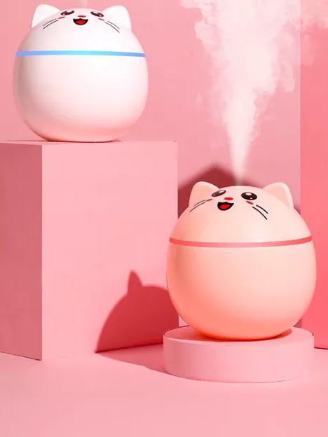 Bilde av Luftfukter 300 ml rund katt rosa-Spanne Plantesalg