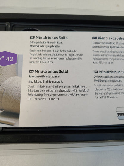 Bilde av Minidrivhus med minipluggbrett Solid 14x68 cm-Spanne Plantesalg