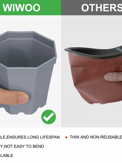 Bilde av Plastpotte med fat grå 10 st-Spanne Plantesalg