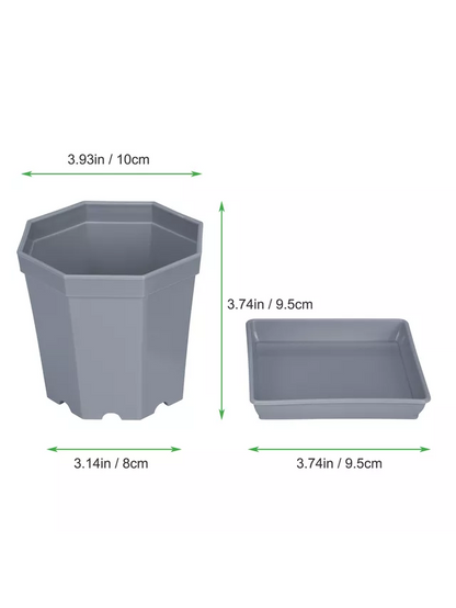 Bilde av Plastpotte med fat grå 10 st-Spanne Plantesalg