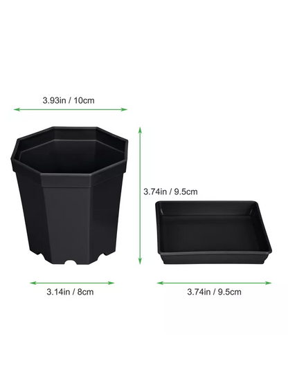 Bilde av Plastpotte med fat sort 1 st-Spanne Plantesalg