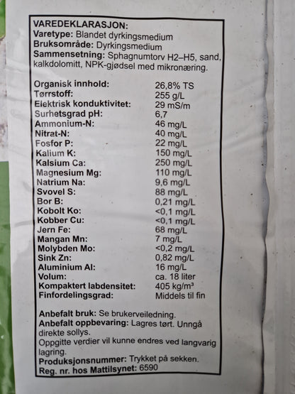Bilde av Så- og kaktusjord 18 L-Spanne Plantesalg