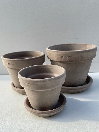 Bilde av Terracotta potte med fat 15 cm-Spanne Plantesalg