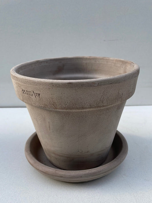 Bilde av Terracotta potte med fat 15 cm-Spanne Plantesalg