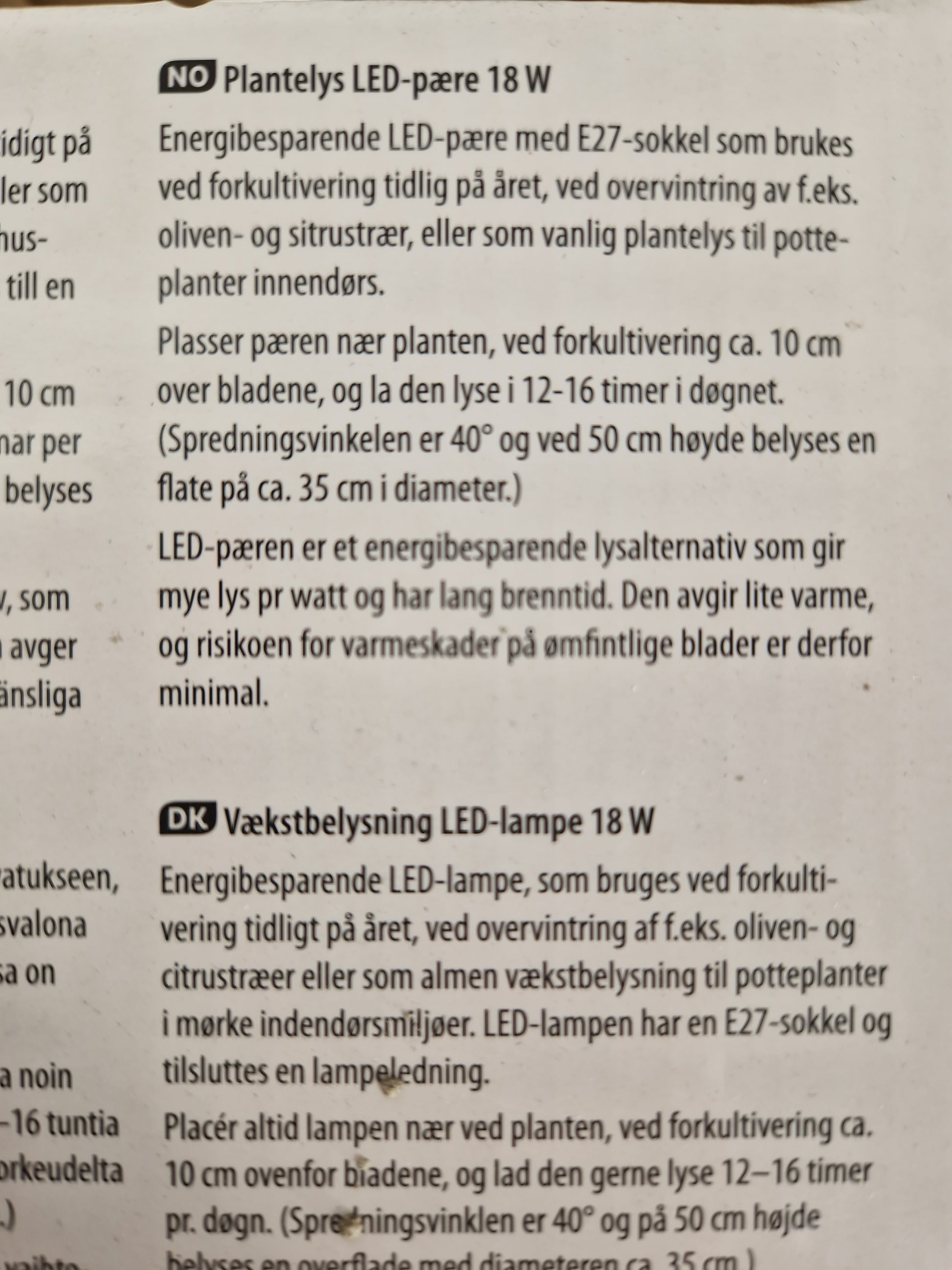 Bilde av Plantelys LED pære E 27 18 W-Spanne Plantesalg