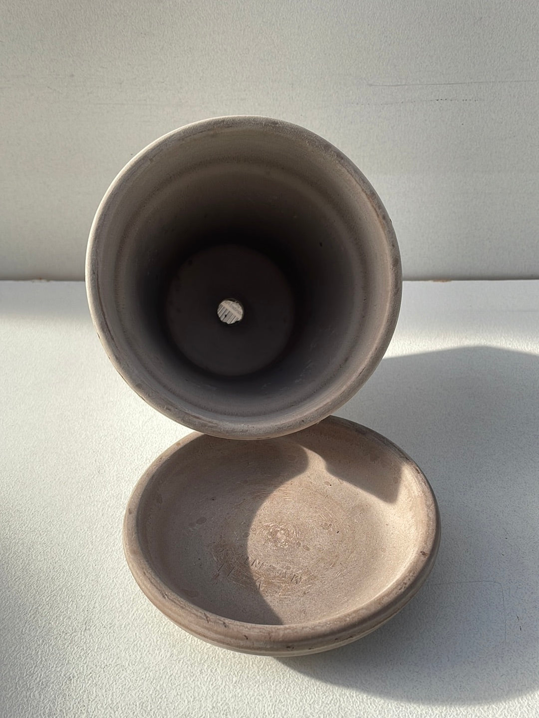 Terracotta potte med fat  11 cm