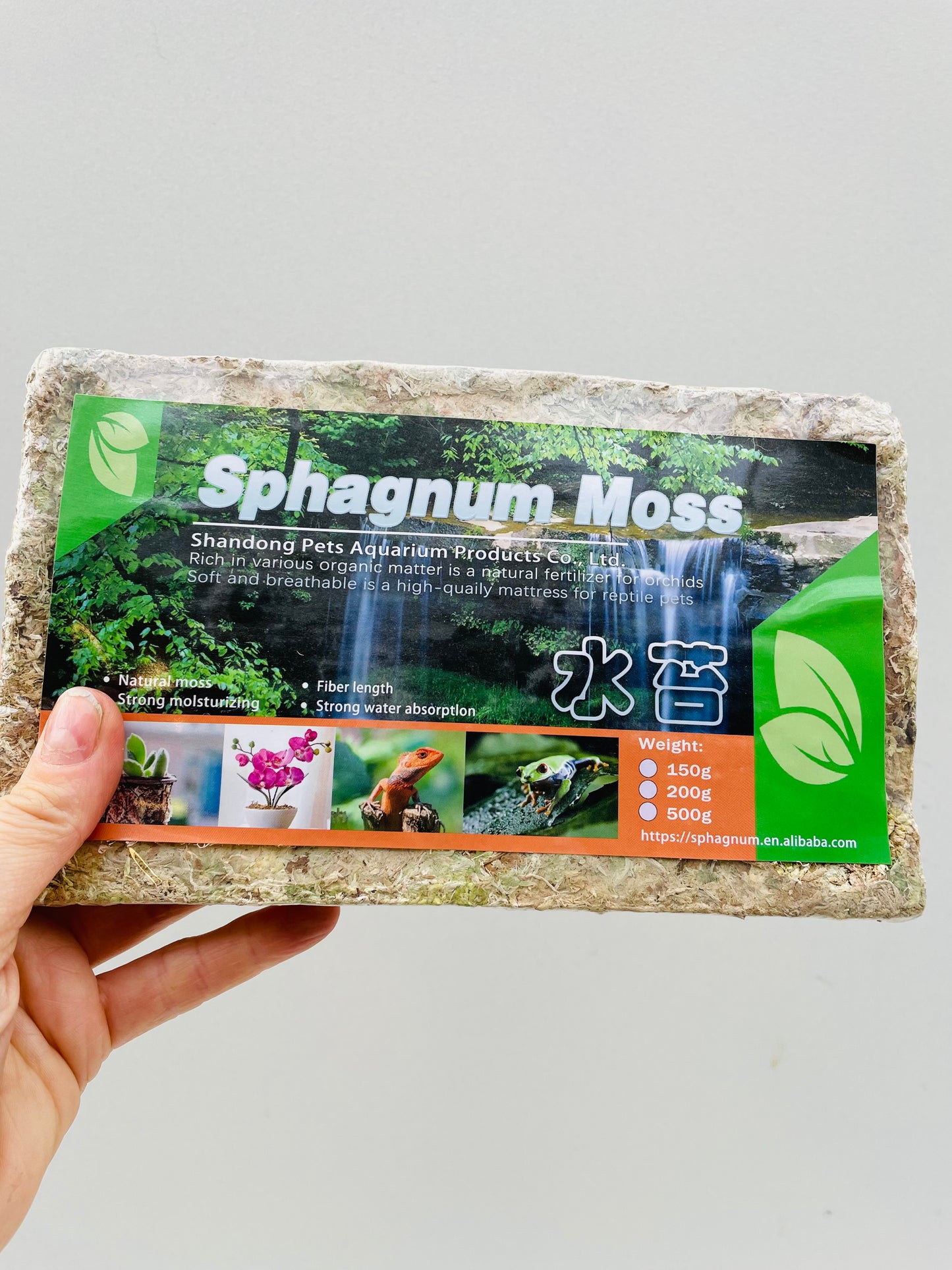 Sphagnum mose, komprimert. 150 g